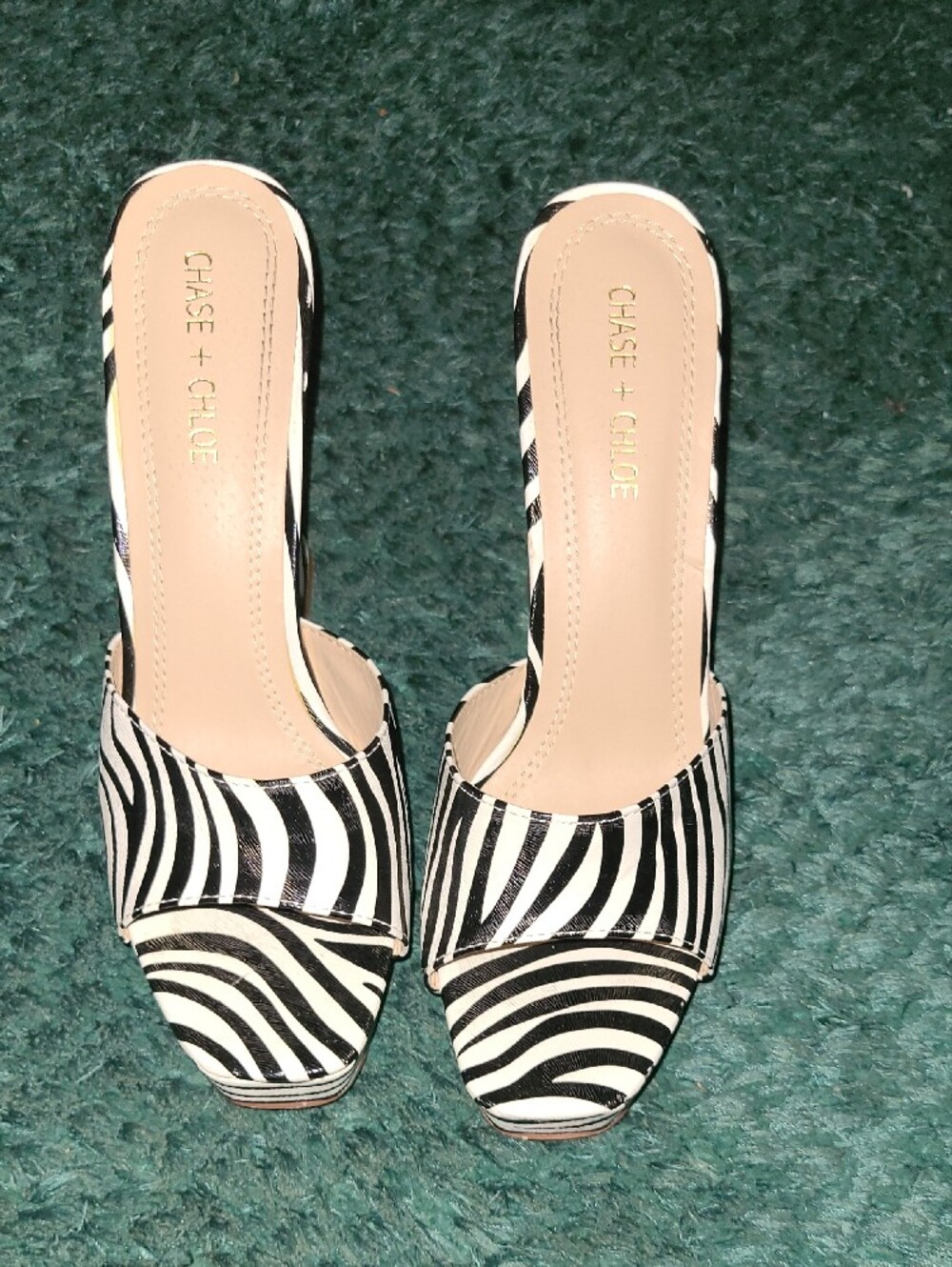Chase + Chloe Zebra-Print Platform Heel - Black & White - Picture 4 of 4